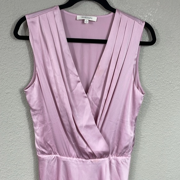 New Favorite Daughter Sleeveless Nita Dress Pastel Lavender Satin Maxi Sz M - Picture 4 of 11